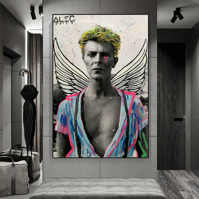 ChandelierDecor - David Bowie Angel Singer by Alec Canvas Wall Art