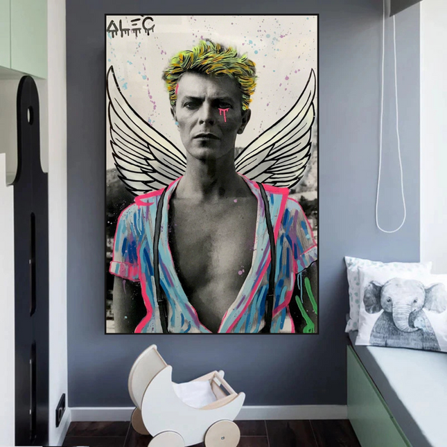 ChandelierDecor - David Bowie Angel Singer by Alec Canvas Wall Art