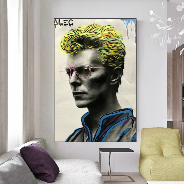 ChandelierDecor - David Bowie Singer by Alec Canvas Wall Art