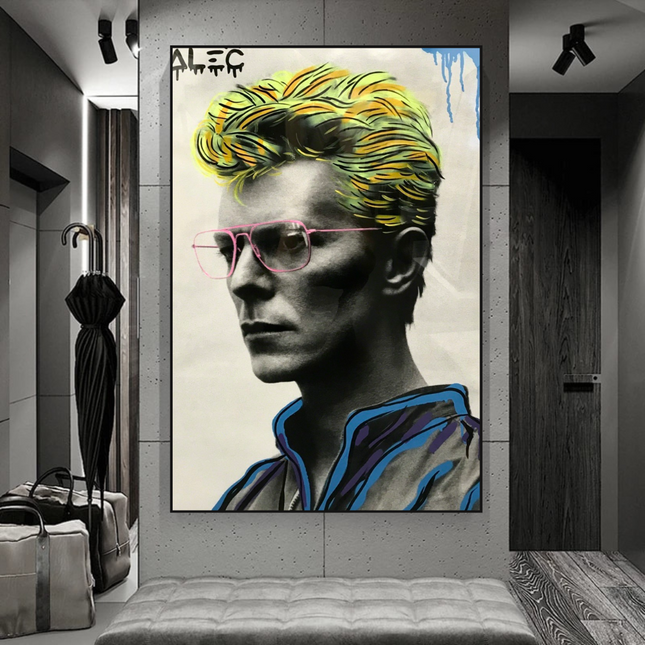 ChandelierDecor - David Bowie Singer by Alec Canvas Wall Art