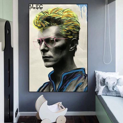 ChandelierDecor - David Bowie Singer by Alec Canvas Wall Art