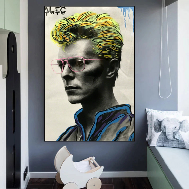 ChandelierDecor - David Bowie Singer by Alec Canvas Wall Art