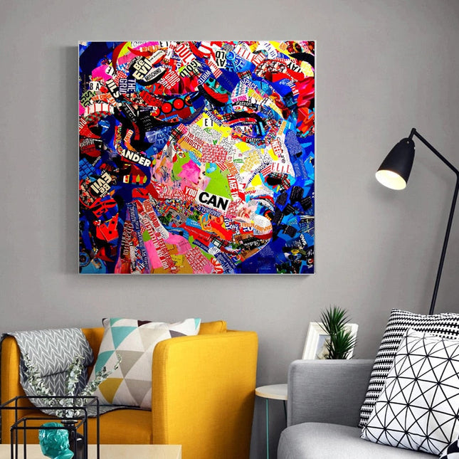 ChandelierDecor - David Head Sculpture Graffiti Canvas Wall Art
