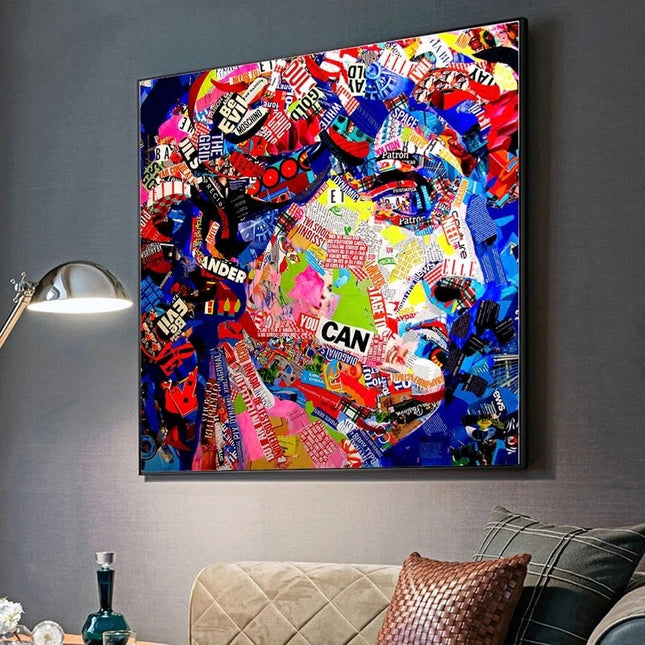 ChandelierDecor - David Head Sculpture Graffiti Canvas Wall Art