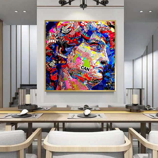 ChandelierDecor - David Head Sculpture Graffiti Canvas Wall Art