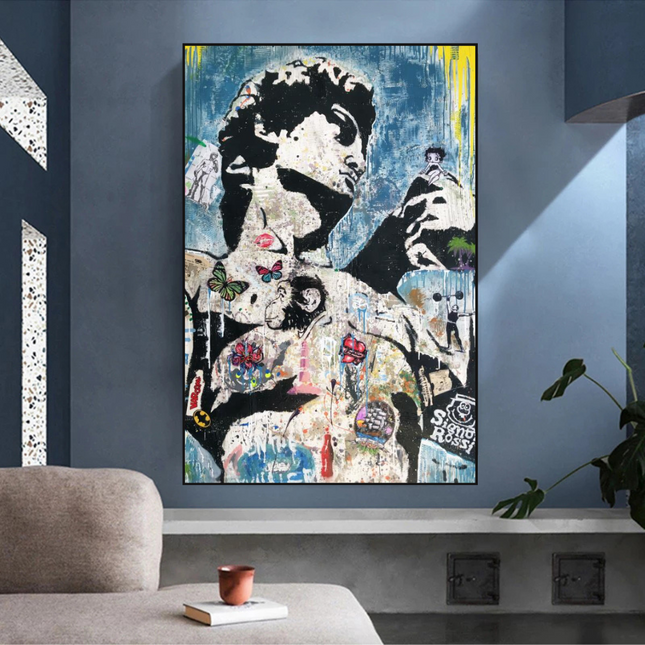 ChandelierDecor - David Sculpture Graffiti Canvas Wall Art