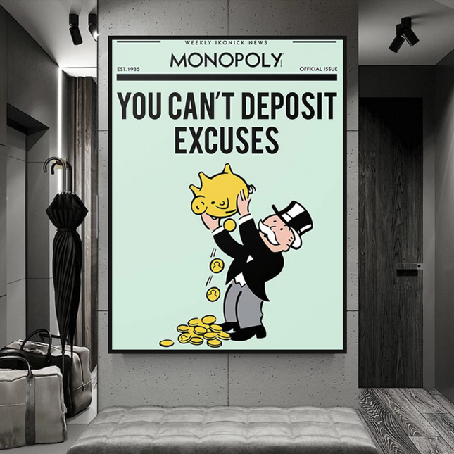 ChandelierDecor - Deposit Excuses: Monopoly Canvas Wall Art