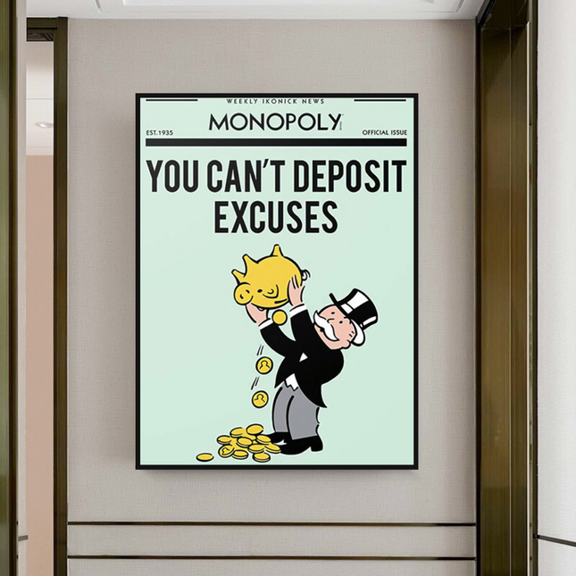 ChandelierDecor - Deposit Excuses: Monopoly Canvas Wall Art