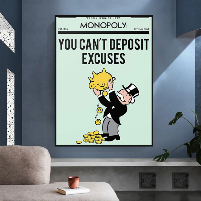 ChandelierDecor - Deposit Excuses: Monopoly Canvas Wall Art