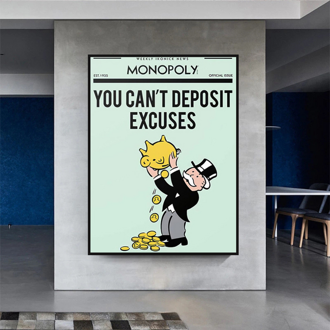 ChandelierDecor - Deposit Excuses: Monopoly Canvas Wall Art