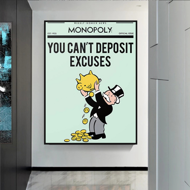 ChandelierDecor - Deposit Excuses: Monopoly Canvas Wall Art