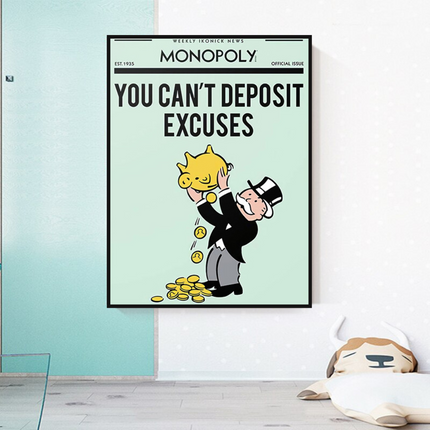ChandelierDecor - Deposit Excuses: Monopoly Canvas Wall Art