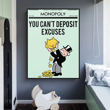ChandelierDecor - Deposit Excuses: Monopoly Canvas Wall Art