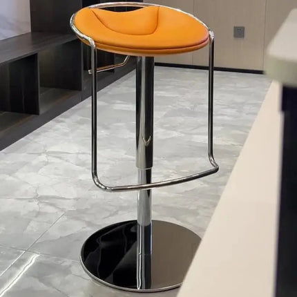 Designer Leather Counter Stool – Adjustable Swivel Bar Chair-Bar Stools