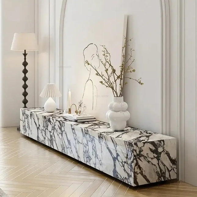 Designer Marble Pattern TV Stands for Living Room-TV Stands