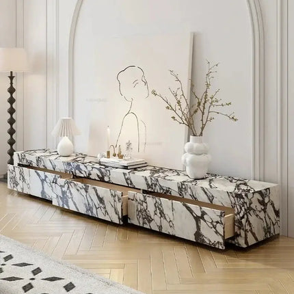 Designer Marble Pattern TV Stands for Living Room-TV Stands