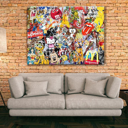 ChandelierDecor - Disney Cartoon Marvel Portrait Graffiti Wall Art Poster