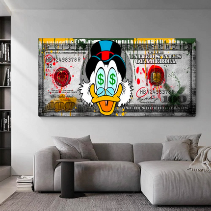 ChandelierDecor - Disney Scrooge McDuck 100 Dollar Bill Wall Art