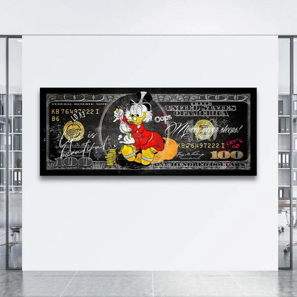 ChandelierDecor - Disney Scrooge McDuck Dollar Donald Duck Canvas Wall Art Poster