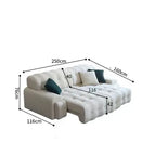 2 Seater - 250cm / Off White / Techno Fabric (Softness 5/10)