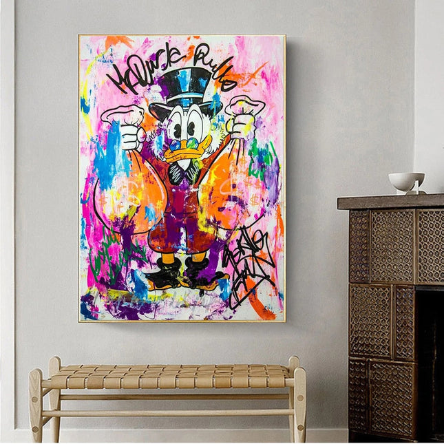 ChandelierDecor - Donald Duck Rich Money Canvas Wall Art