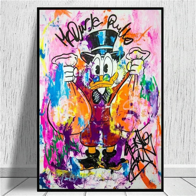 ChandelierDecor - Donald Duck Rich Money Canvas Wall Art