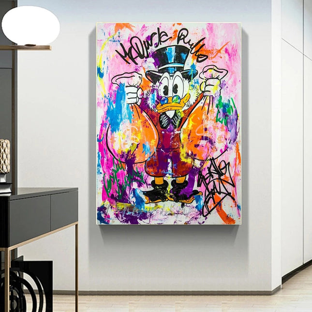 ChandelierDecor - Donald Duck Rich Money Canvas Wall Art