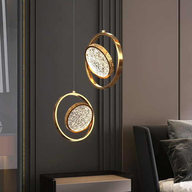 ChandelierDecor - Double Rings Staircase Chandelier: Luxury Lighting Fixture
