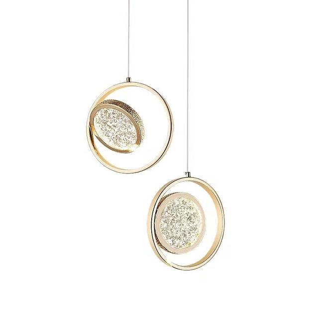ChandelierDecor - Double Rings Staircase Chandelier: Luxury Lighting Fixture