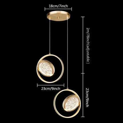 ChandelierDecor - Double Rings Staircase Chandelier: Luxury Lighting Fixture