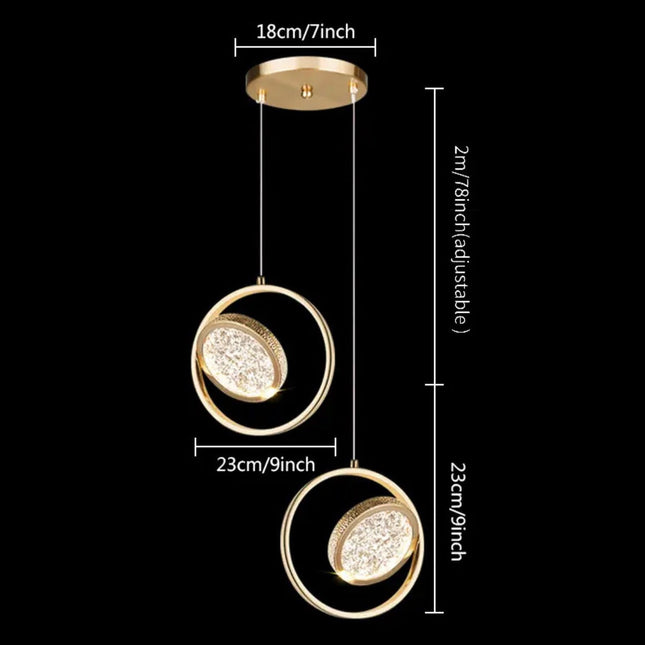 ChandelierDecor - Double Rings Staircase Chandelier: Luxury Lighting Fixture