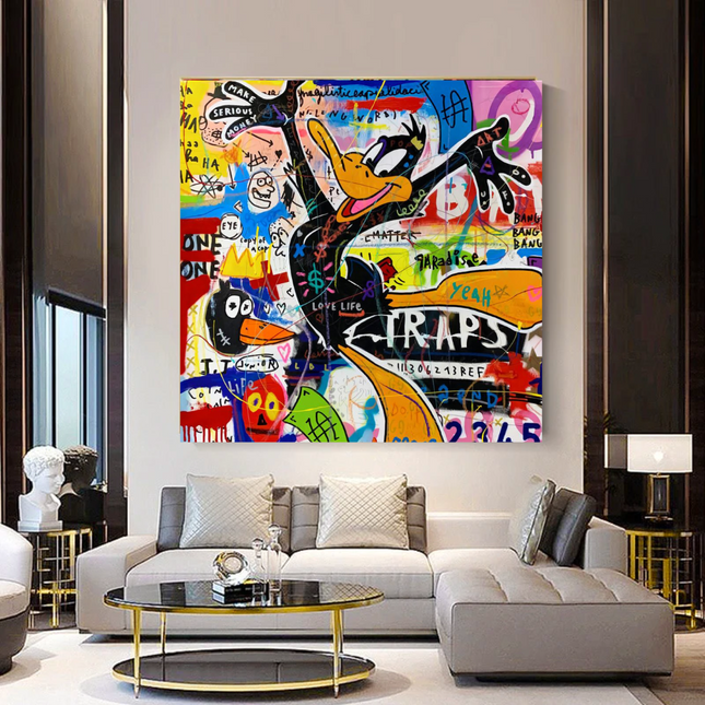 ChandelierDecor - Duffy Duck Graffiti Canvas Wall Art