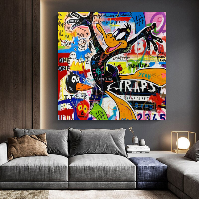 ChandelierDecor - Duffy Duck Graffiti Canvas Wall Art