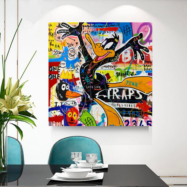 ChandelierDecor - Duffy Duck Graffiti Canvas Wall Art