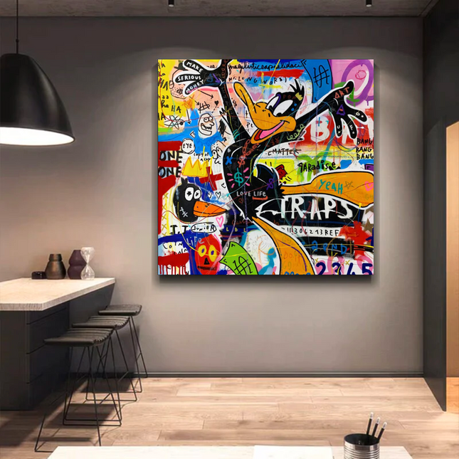 ChandelierDecor - Duffy Duck Graffiti Canvas Wall Art
