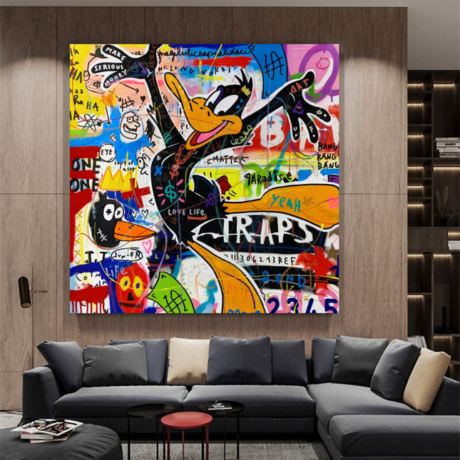 ChandelierDecor - Duffy Duck Graffiti Canvas Wall Art