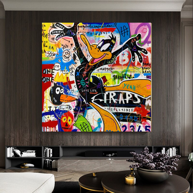 ChandelierDecor - Duffy Duck Graffiti Canvas Wall Art