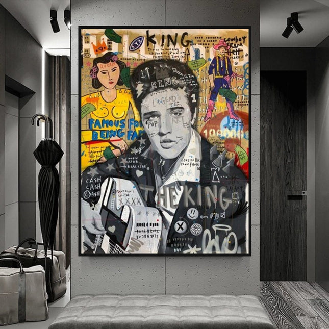 ChandelierDecor - Elvis Presley Singer Graffiti Canvas Wall Art