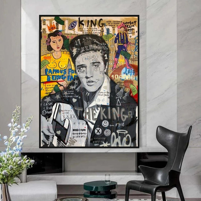 ChandelierDecor - Elvis Presley Singer Graffiti Canvas Wall Art