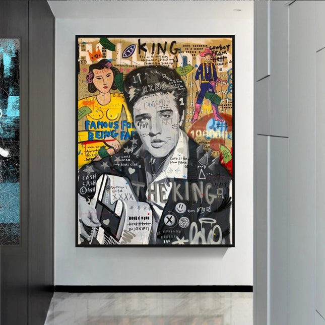 ChandelierDecor - Elvis Presley Singer Graffiti Canvas Wall Art