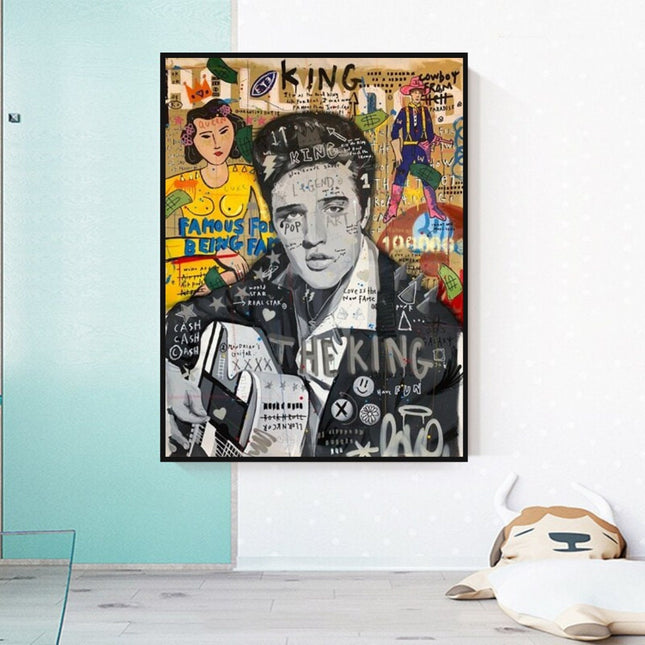 ChandelierDecor - Elvis Presley Singer Graffiti Canvas Wall Art