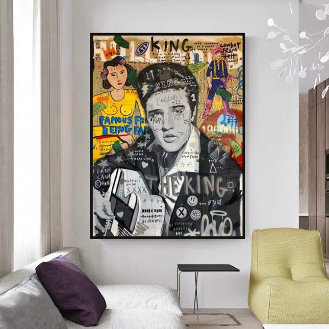 ChandelierDecor - Elvis Presley Singer Graffiti Canvas Wall Art