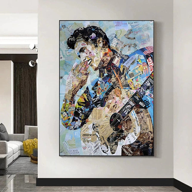 ChandelierDecor - Elvis Presley Singer Portrait Canvas Painting Abstract Magazine Wall Art
