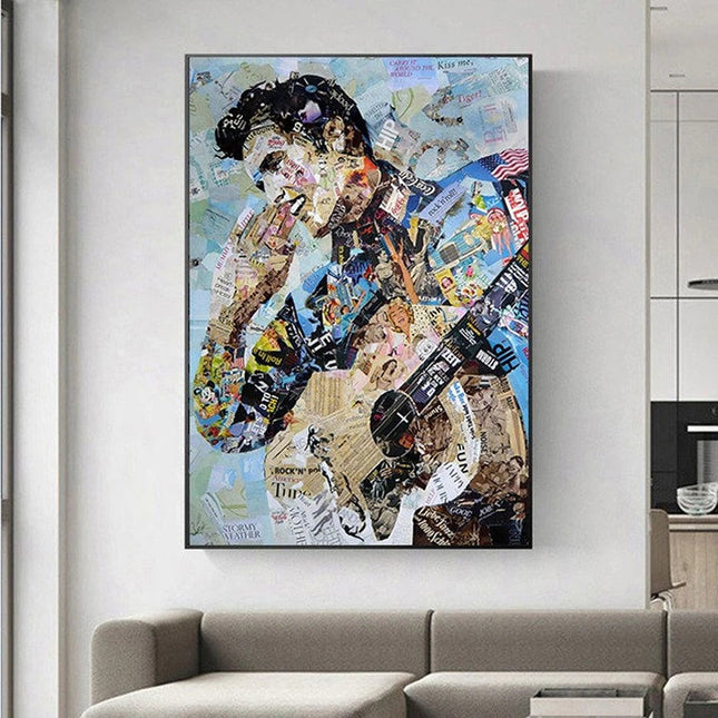 ChandelierDecor - Elvis Presley Singer Portrait Canvas Painting Abstract Magazine Wall Art