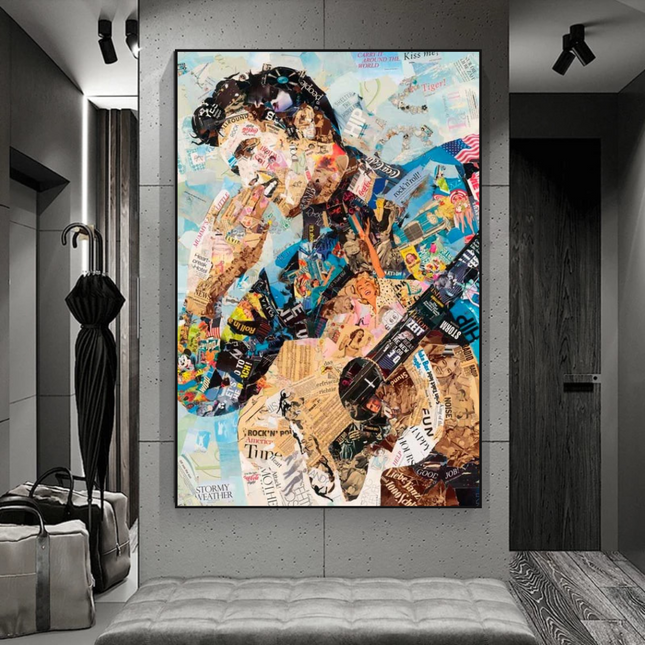 ChandelierDecor - Elvis Presley Singer Portrait Canvas Painting Abstract Magazine Wall Art