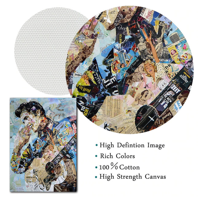 ChandelierDecor - Elvis Presley Singer Portrait Canvas Painting Abstract Magazine Wall Art