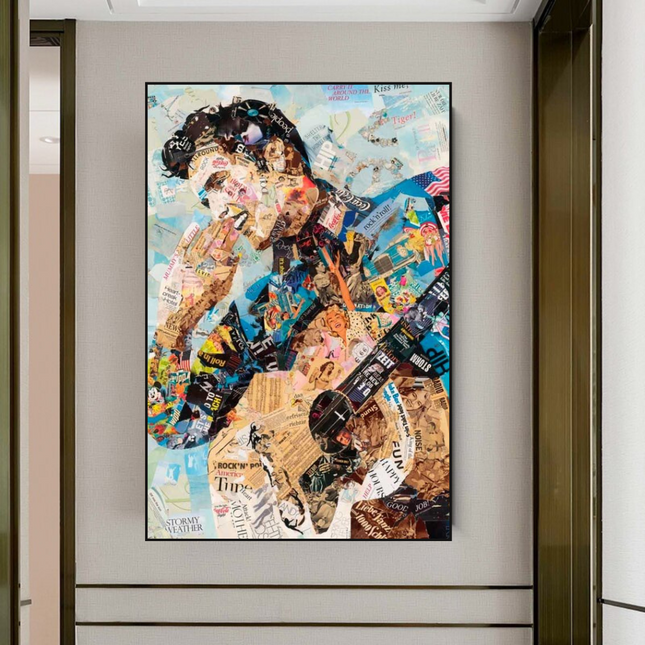 ChandelierDecor - Elvis Presley Singer Portrait Canvas Painting Abstract Magazine Wall Art