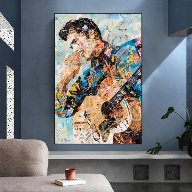 ChandelierDecor - Elvis Presley Singer Portrait Canvas Painting Abstract Magazine Wall Art
