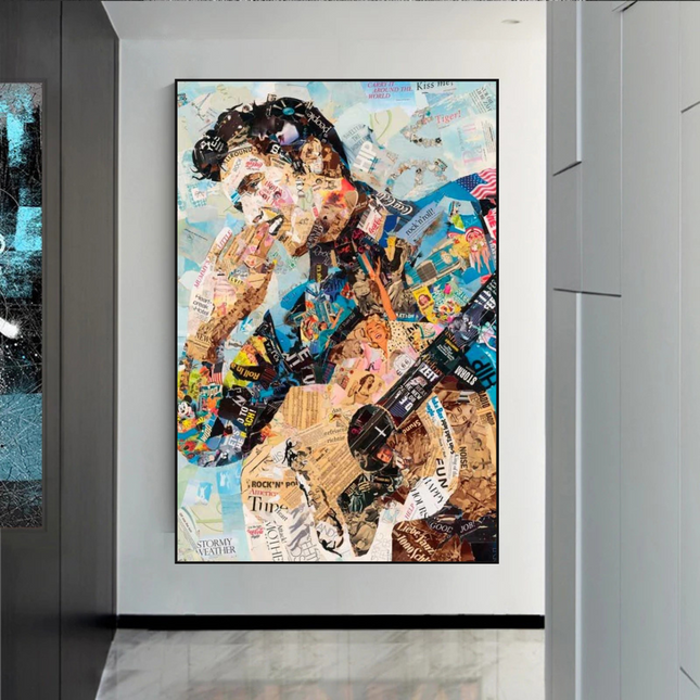 ChandelierDecor - Elvis Presley Singer Portrait Canvas Painting Abstract Magazine Wall Art