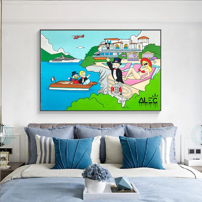 ChandelierDecor - Enjoy Life: Mr Monopoly Canvas Wall Art - Luxury Life